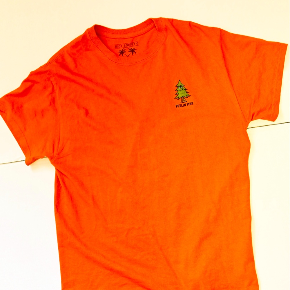 Vivid Tangerine Riot Society Feelin Pine Tee